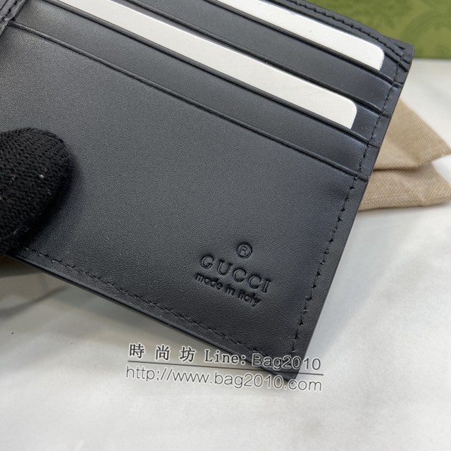 Gucci專櫃古馳最新款珊瑚蛇印花GG Supreme帆布錢包男士短夾 jh2242型號：451268